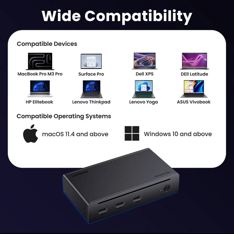 8-in-1 Thunderbolt 4 -telakka-asema 8K-tulostuksella
