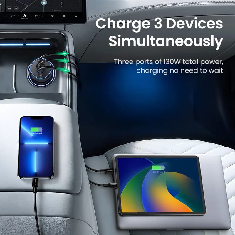130W USB-C autolaturi, PD3.0