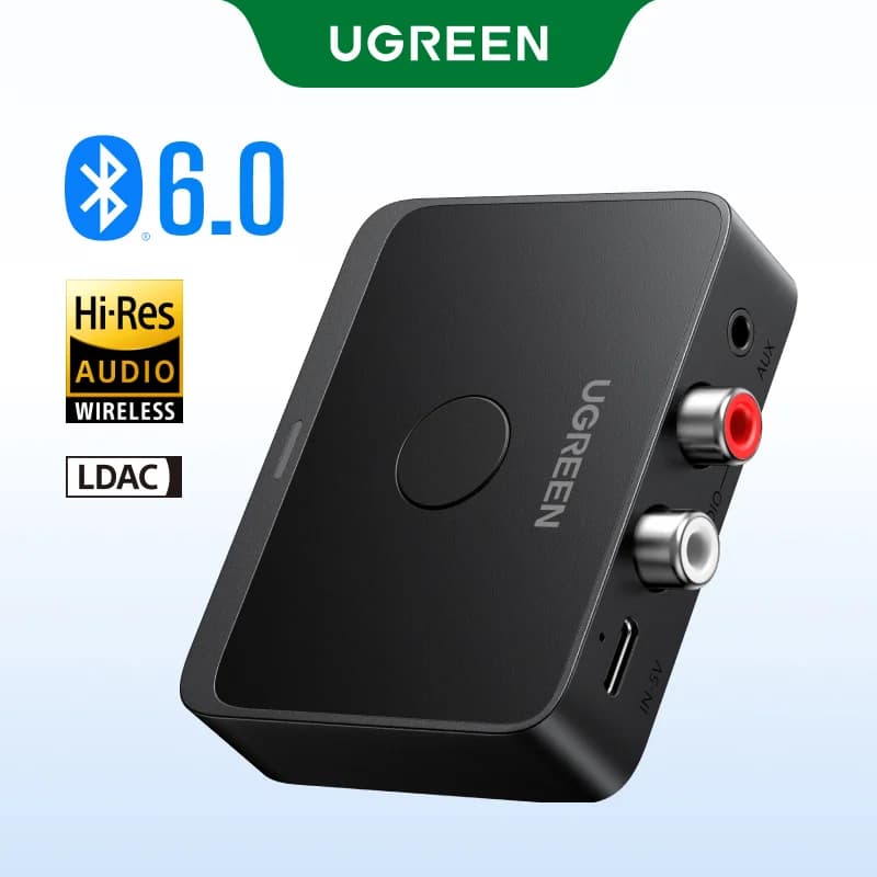 Bluetooth 6.0 -äänenvastaanotin, 3,5 mm ja RCA