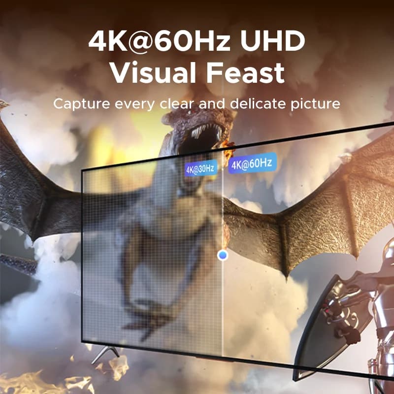 5-porttinen 4K HDMI-vaihdin kaukosäätimellä