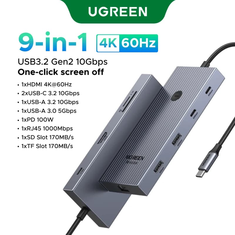 USB-C-hubi dual HDMI & RJ45