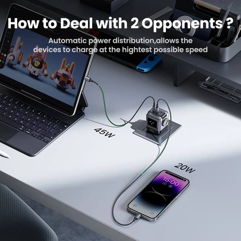 65W GaN USB-C-seinälaturi, US-pistoke