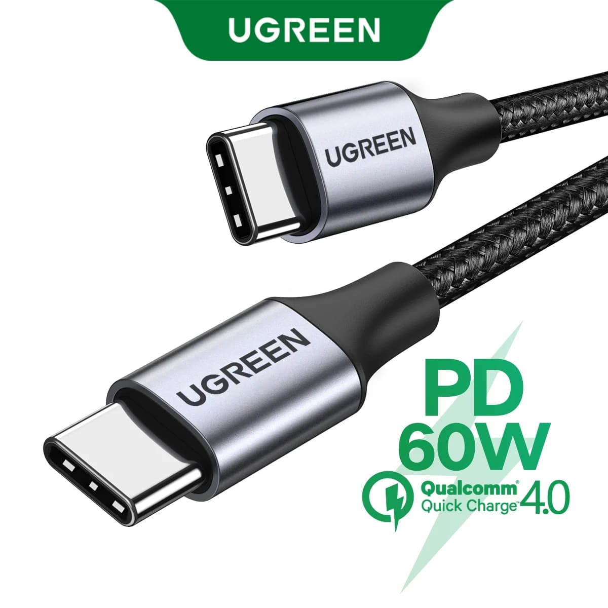 USB-C-USB-C-kaapeli, 60 W PD 3.0 pikalataus