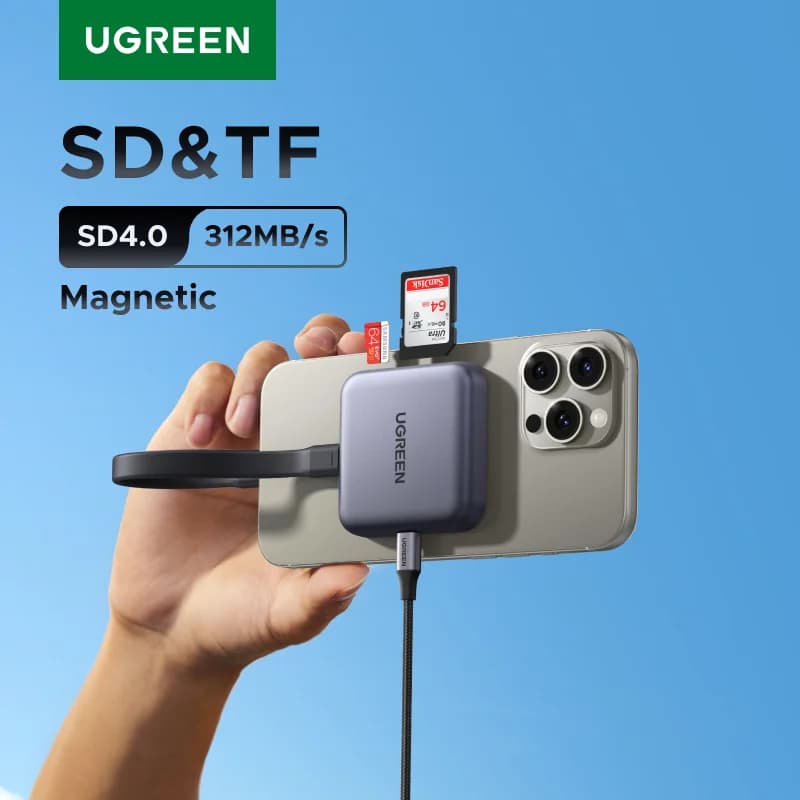 Magneettinen USB-C SD- ja TF-korttinlukija, 312MB/s