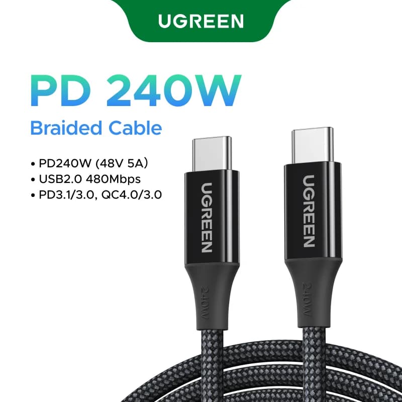240W USB-C - USB-C pikalatauskaapeli