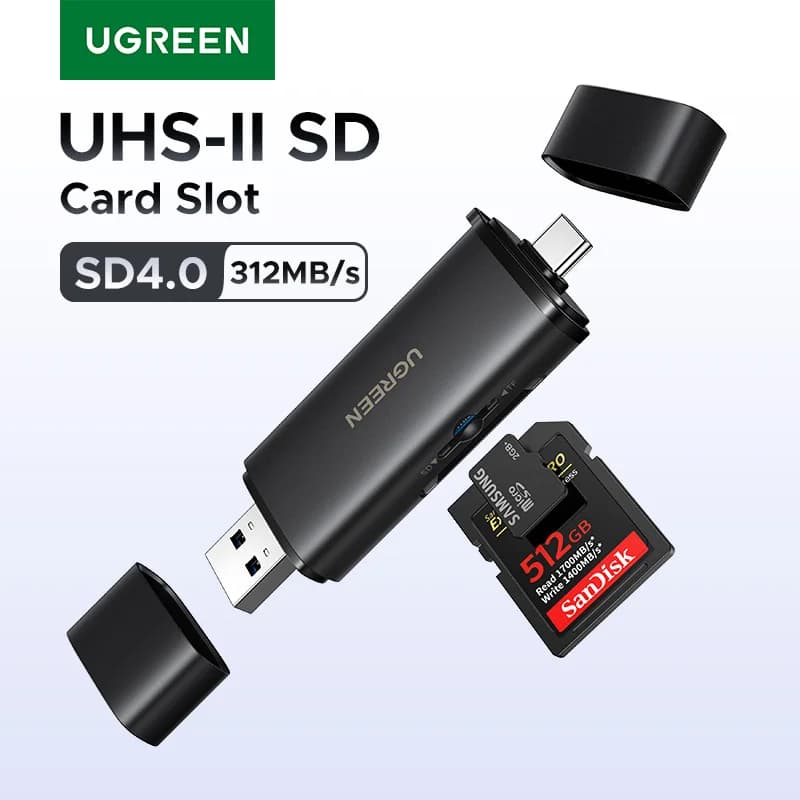 USB-C SD 4.0 -kortinlukija, 312MB/s