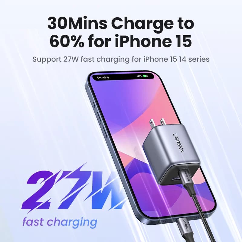 35W GaN USB-C pikalaturi US-pistokkeella