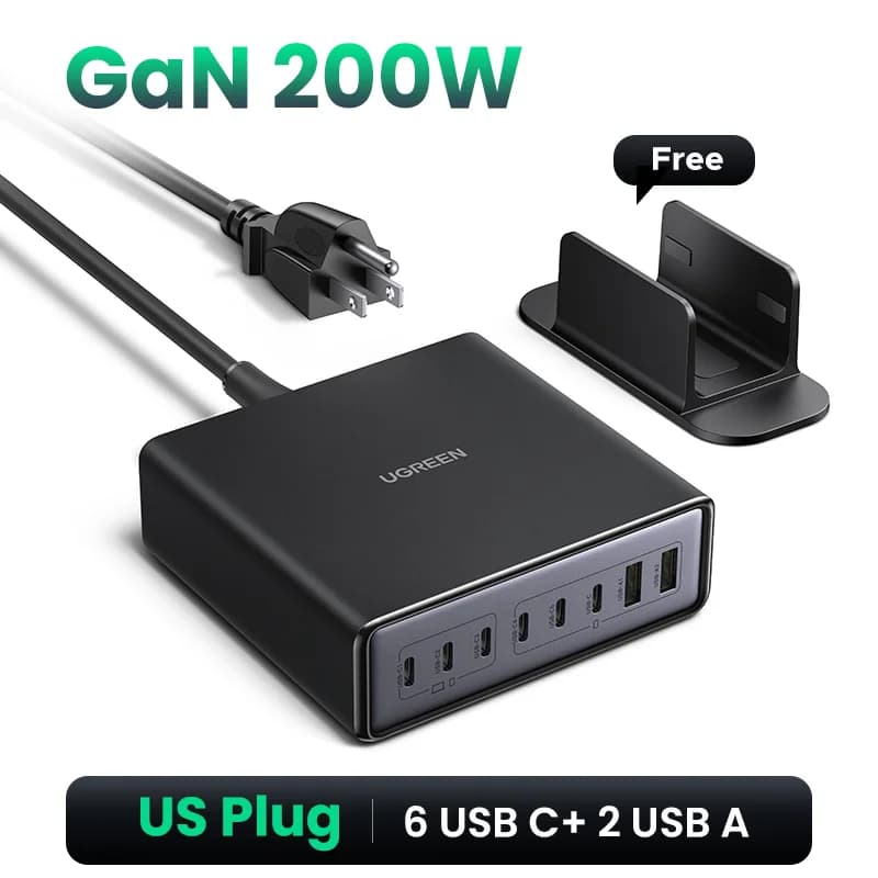 200 W GaN-pöytälaturi, US-tulppa