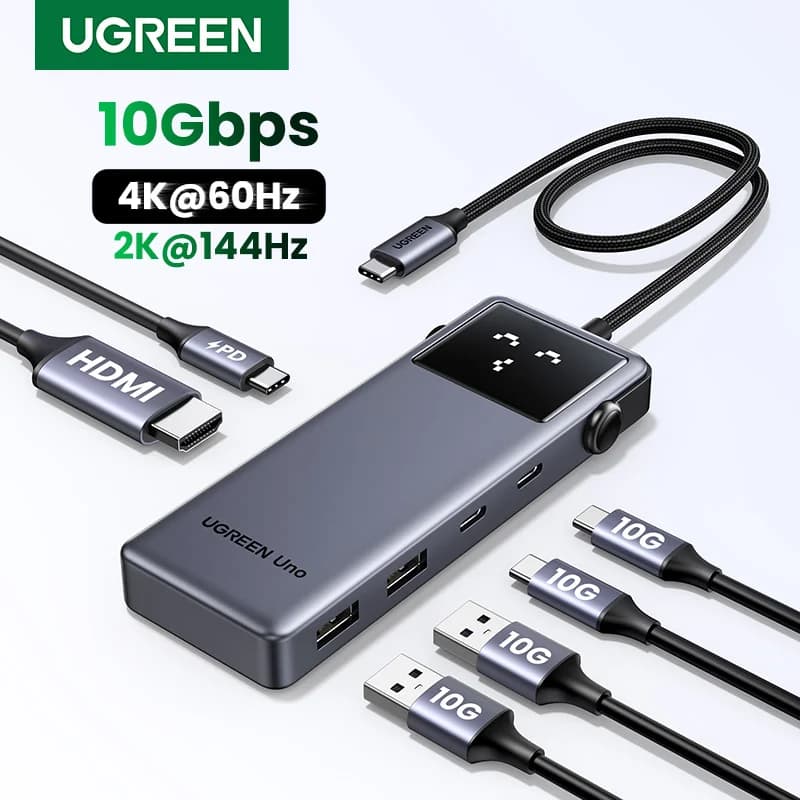 6-in-1 USB-C-hubi, 4K60Hz, 100W PD