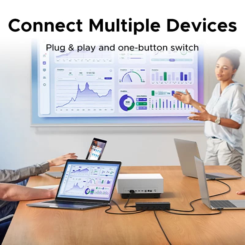 5-porttinen 4K HDMI-vaihdin kaukosäätimellä