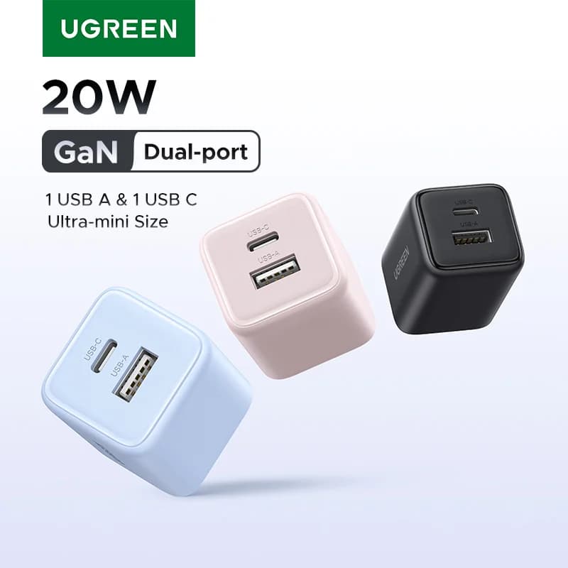 20W GaN USB-C seinälaturi, US-pistoke