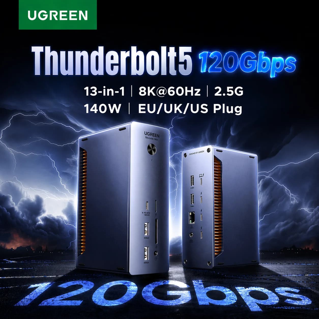 Thunderbolt 5 -telakointiasema 120Gbps 8K