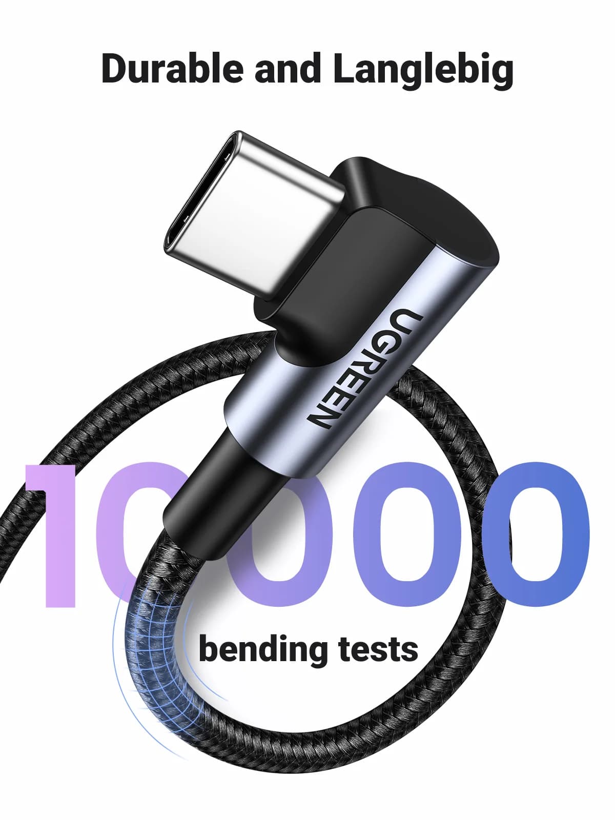90-asteinen nailoni USB-C - USB-C -kaapeli