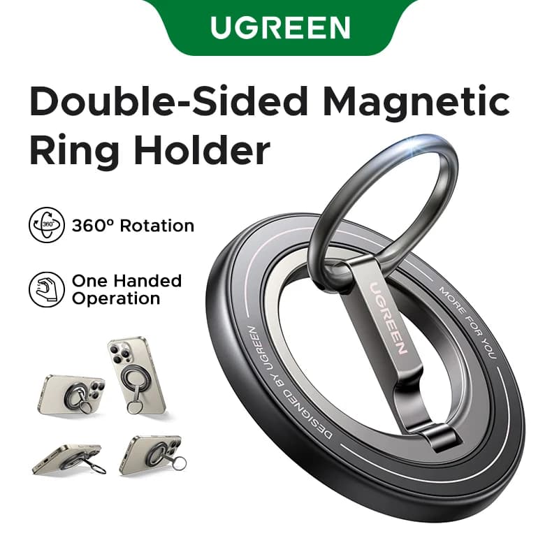 Kaksipuolinen magneettinen puhelinrenkaan pidike, 360° kääntö