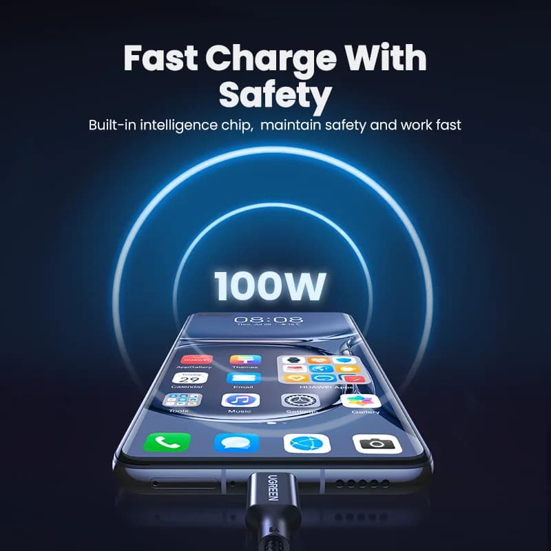 100W USB-A - USB-C Super Charge -kaapeli