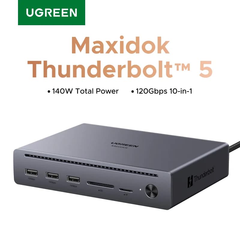 Thunderbolt 5 -telakointiasema, 10-in-1, 120Gbps