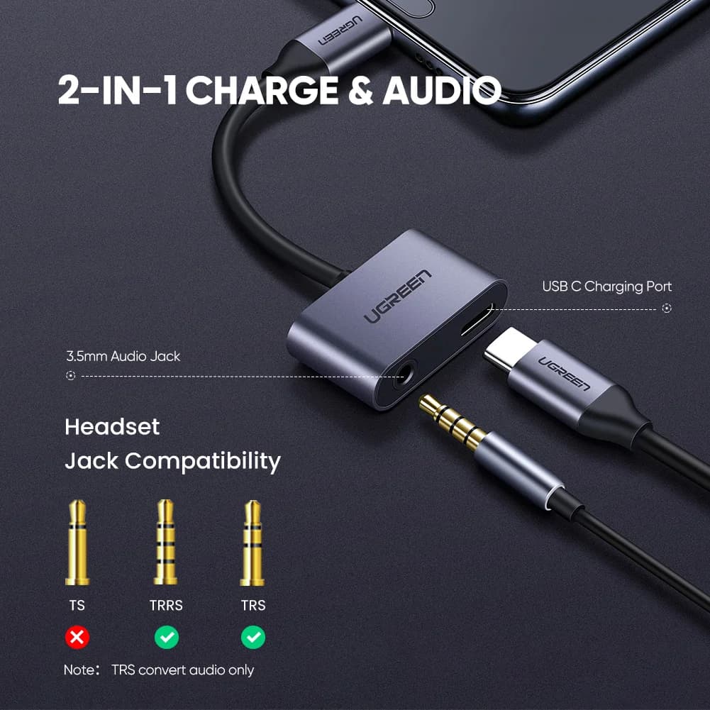 USB-C - 3,5 mm AUX-kaapelisovitin