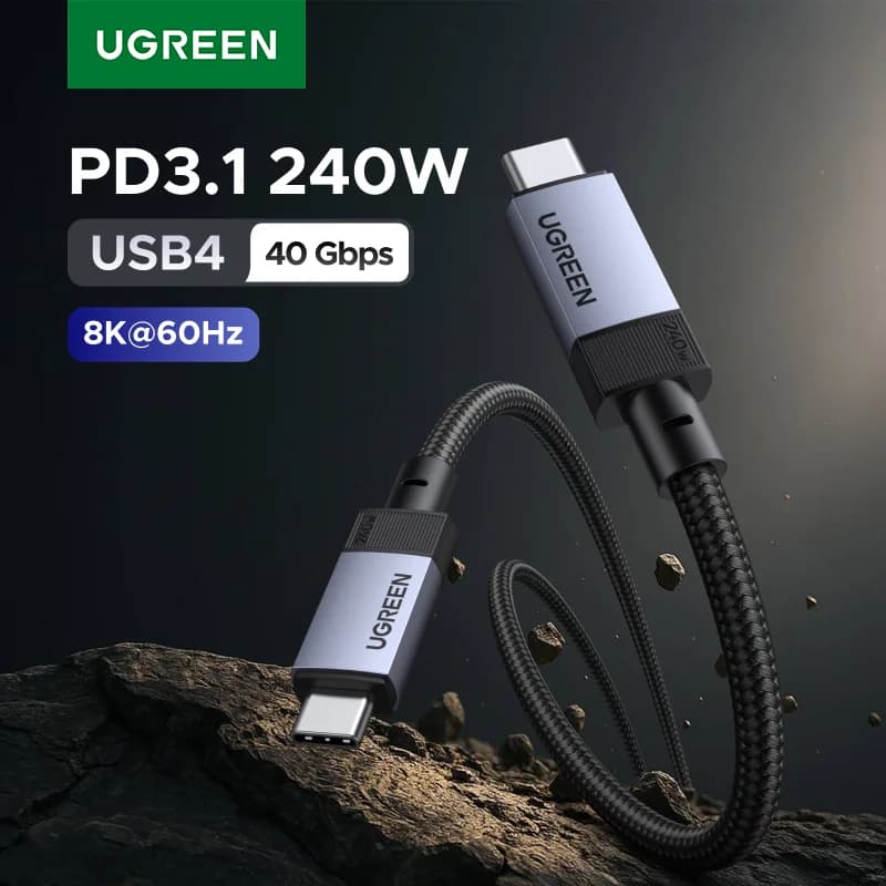 USB4-kaapeli, 240 W PD ja 40 Gbps tiedonsiirto