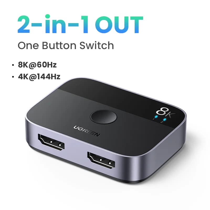8K 60Hz HDMI 2.1 jakaja ja kytkin