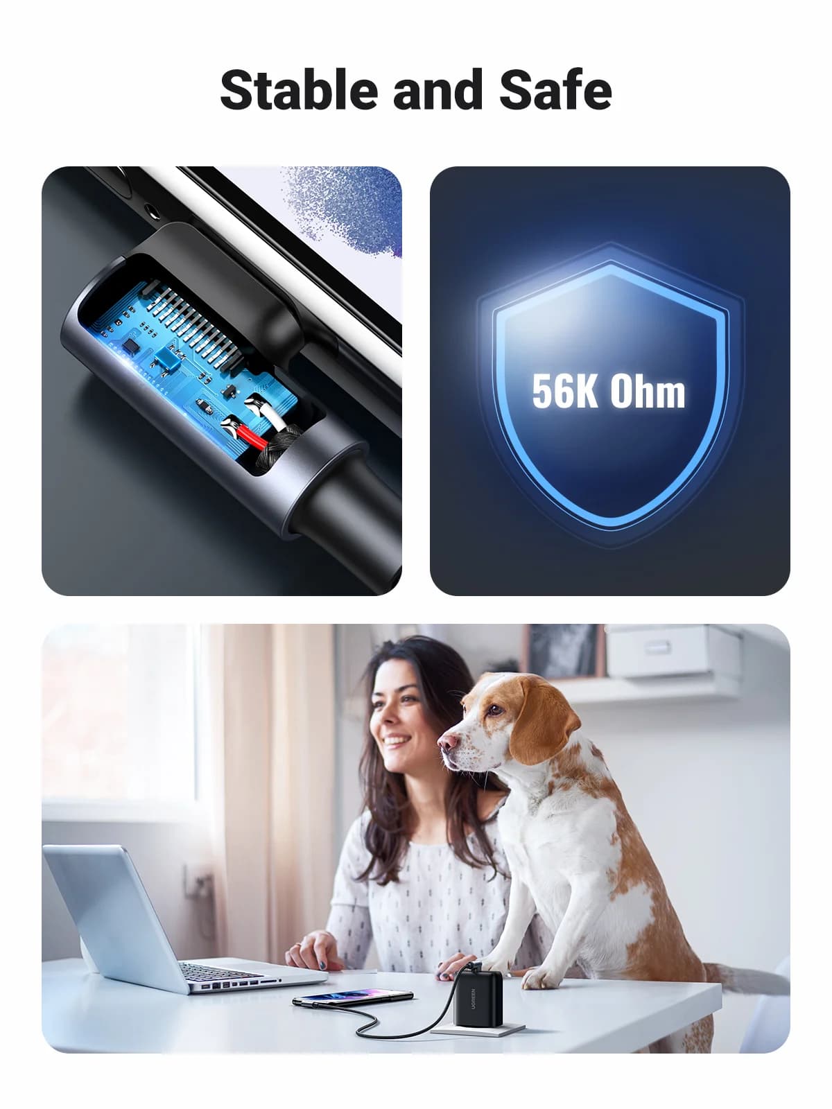 90-asteinen nailoni USB-C - USB-C -kaapeli