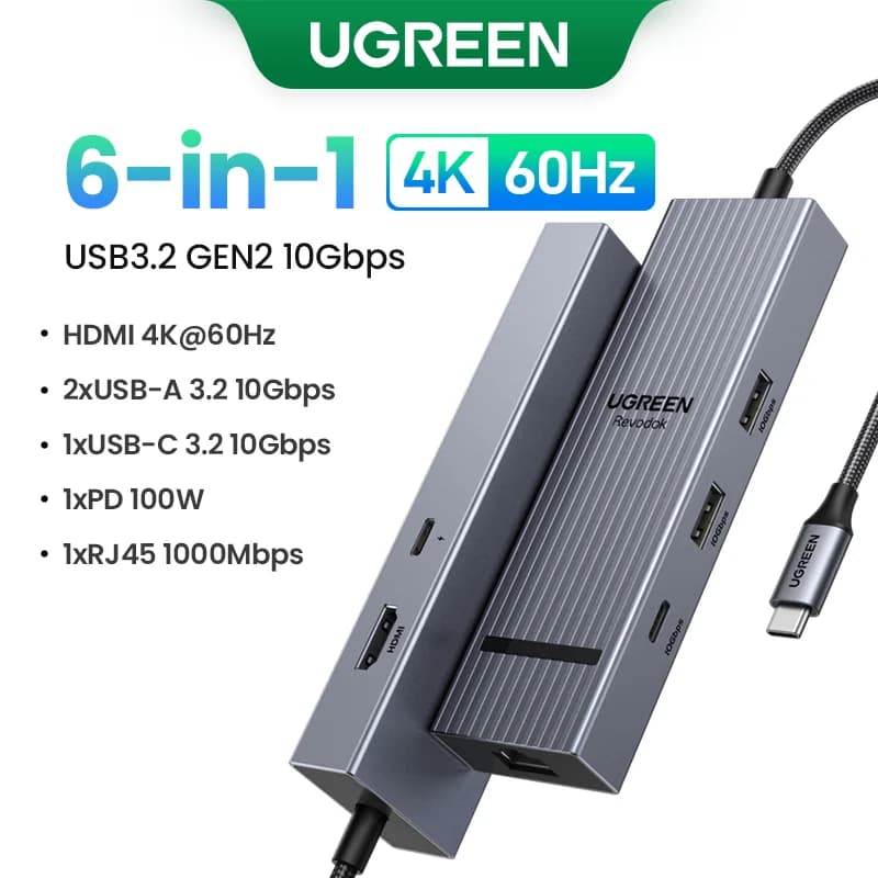 USB-C-hubi 4K HDMI & 100W PD