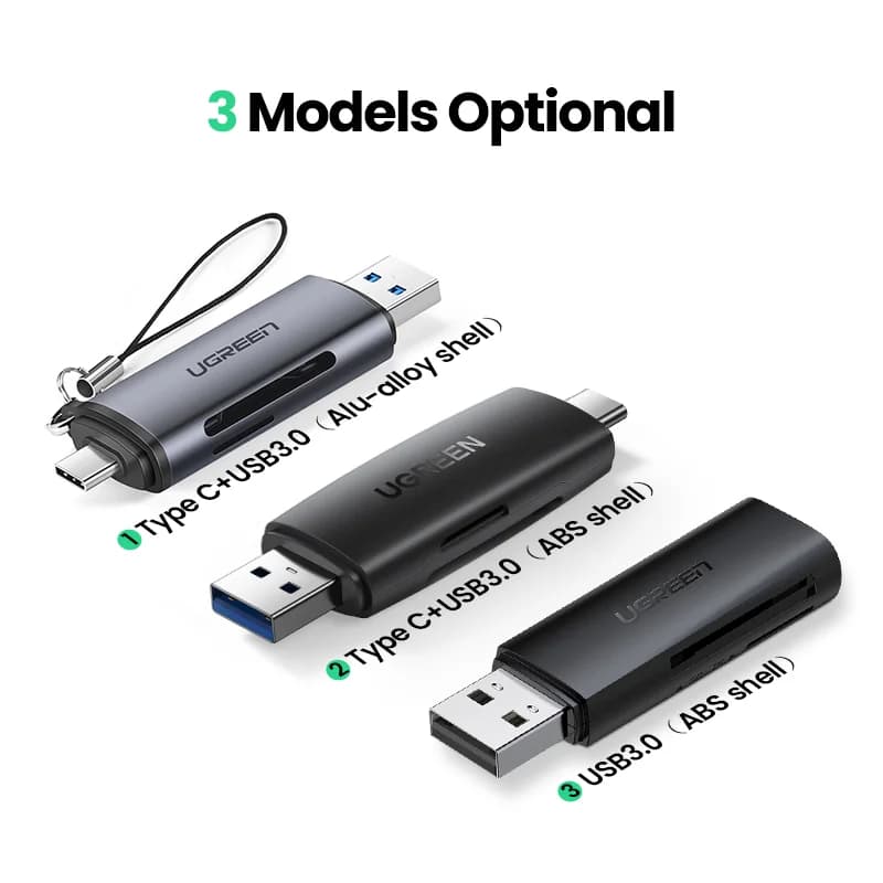 USB 3.0 & USB-C SD/MicroSD-kortinlukija