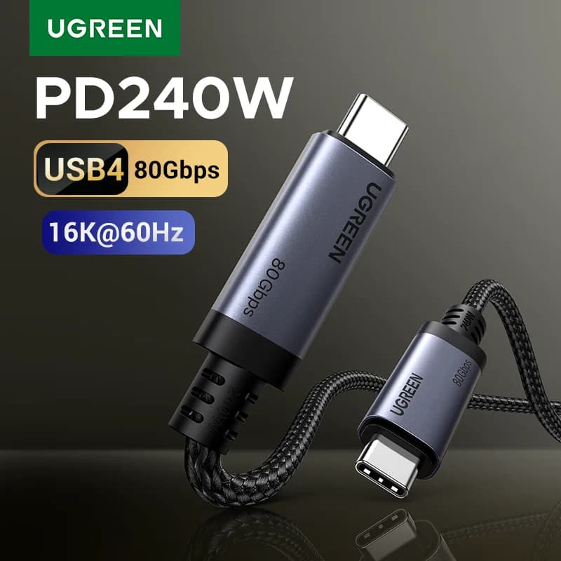 USB4 USB-C-kaapeli, 240W PD, 80Gbps datansiirto