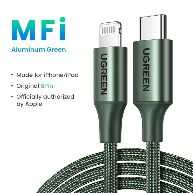USB-C - Lightning -kaapeli, 20W PD, MFi