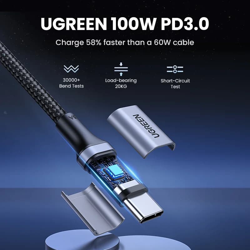 2-pack 100 W USB-C–USB-C PD -kaapelit