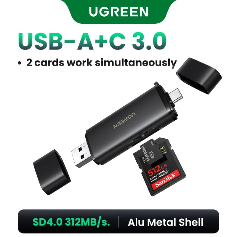USB-C SD 4.0 -kortinlukija, 312MB/s