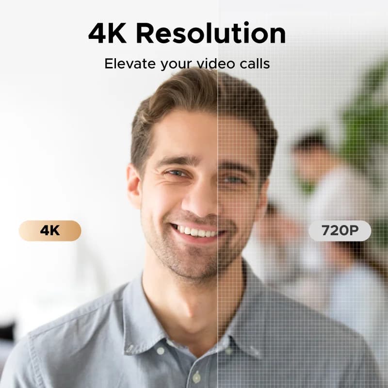 4K-verkkokamera, 8MP, automaattinen tarkennus, kaksi mikrofonia