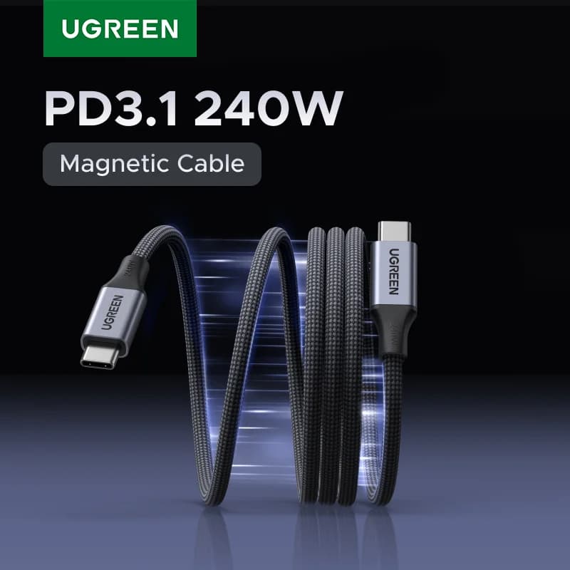 240W USB-C Magneettinen Punottu Latauskaapeli