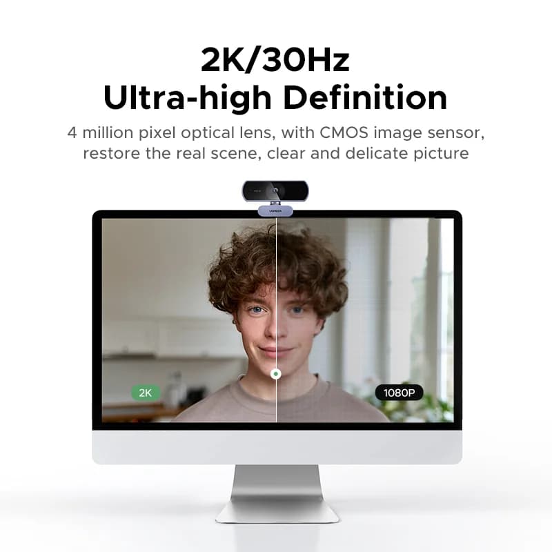 2K HD USB-verkkokamera automaattisella valonkorjauksella