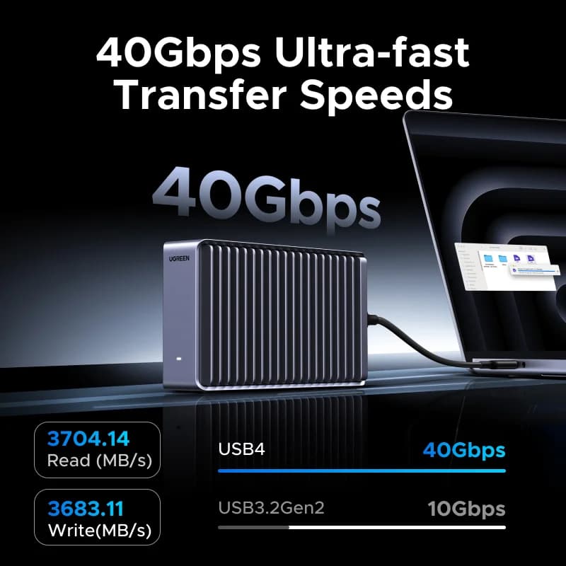 USB4 M.2 NVMe SSD-kotelo, 40Gbps, Thunderbolt