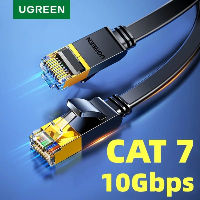 Cat 7 litteä Ethernet-kaapeli, 10Gbps STP LAN-johto